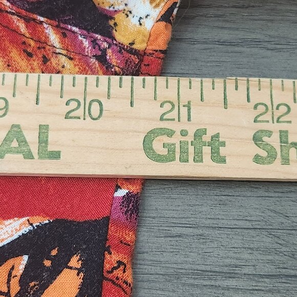 80s Tess Tropical Floral Rayon Blouse Black Orange Yellow Women's Size Large - Picture 13 of 13